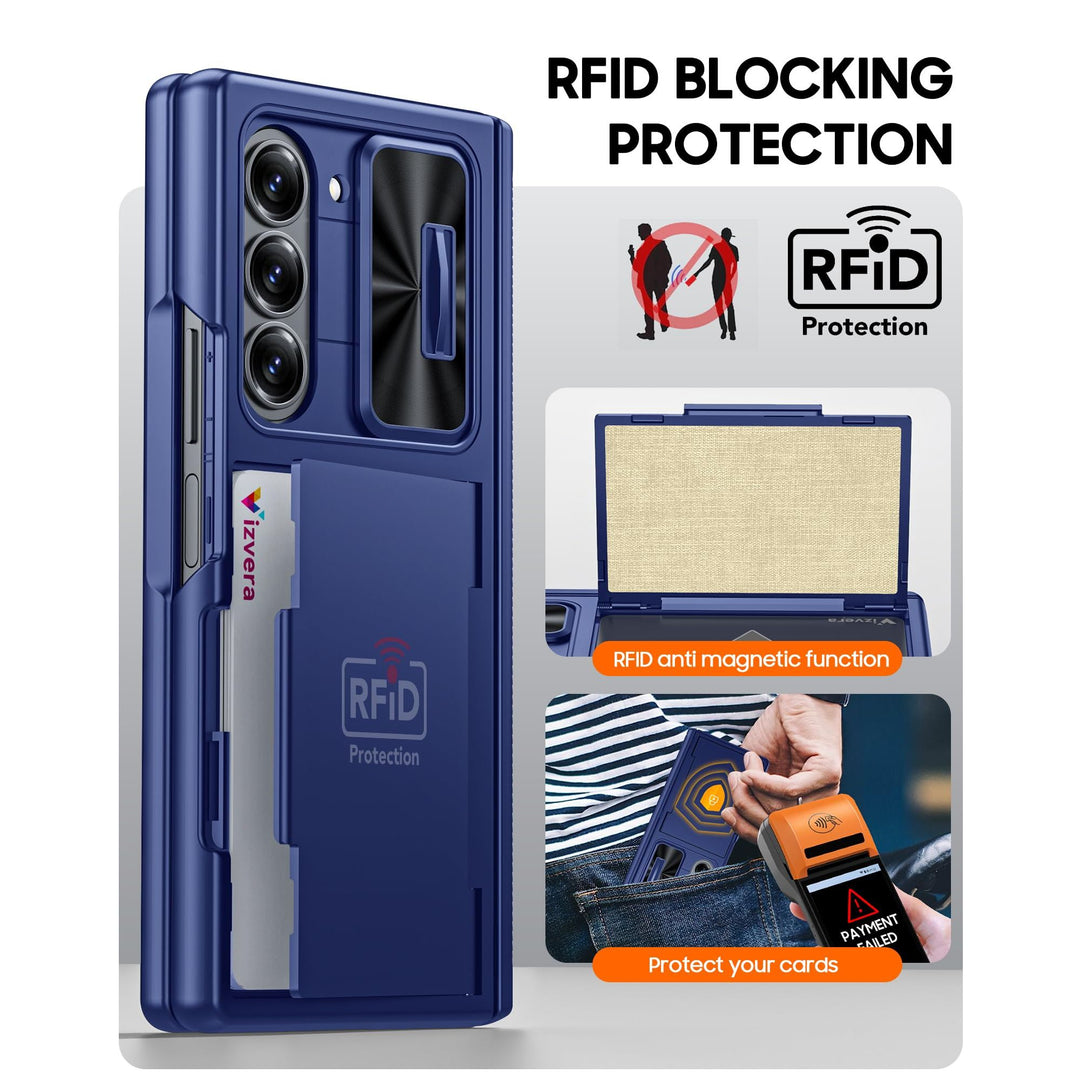 Galaxy Z Fold 6 RFID Wallet Case with Card Slots & Magnetic Closure - DOKUTRONIX