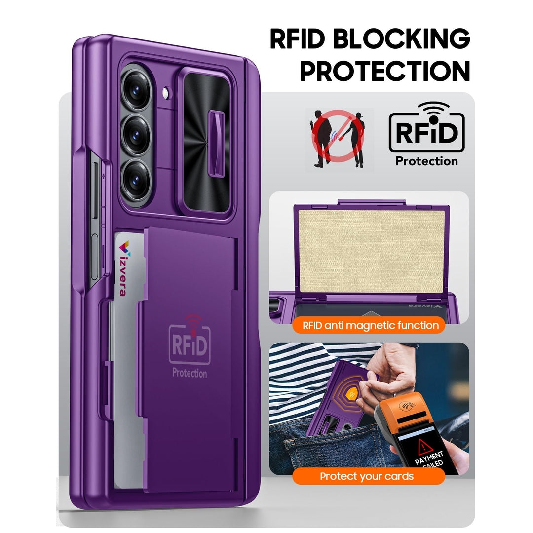Galaxy Z Fold 6 RFID Wallet Case with Card Slots & Magnetic Closure - DOKUTRONIX