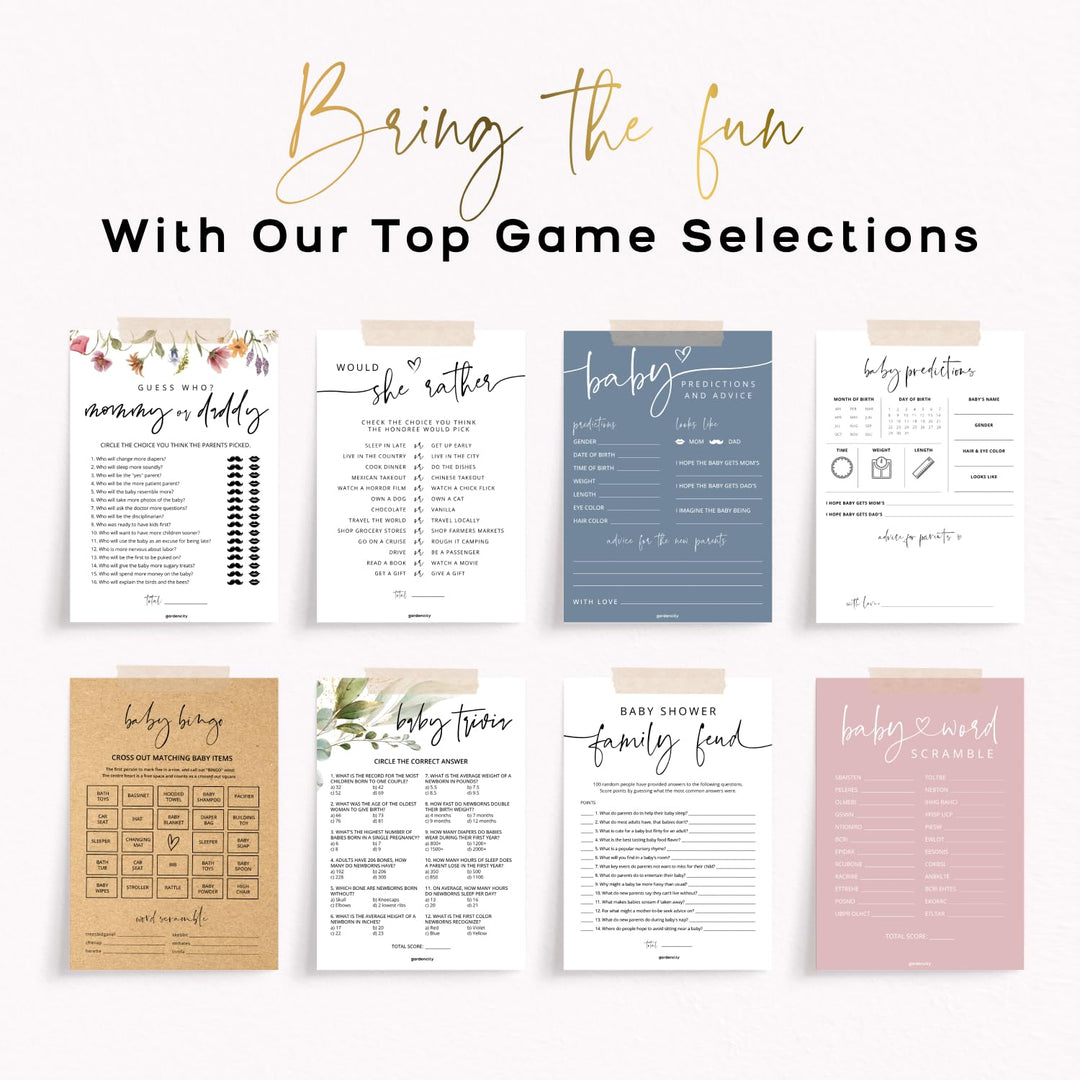 GardenCity Baby Bingo: 60 Fun Cards for Showers - DOKUTRONIX