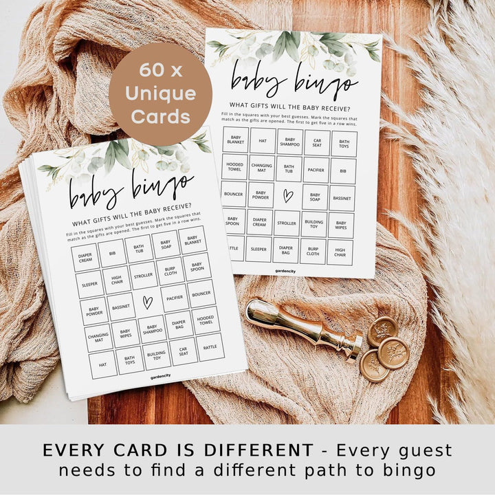 GardenCity Baby Bingo: 60 Fun Cards for Showers - DOKUTRONIX