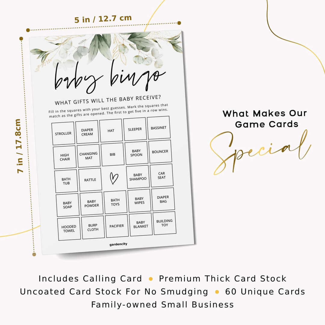 GardenCity Baby Bingo: 60 Fun Cards for Showers - DOKUTRONIX