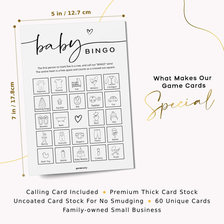 GardenCity Baby Bingo: 60 Fun Cards for Showers - DOKUTRONIX