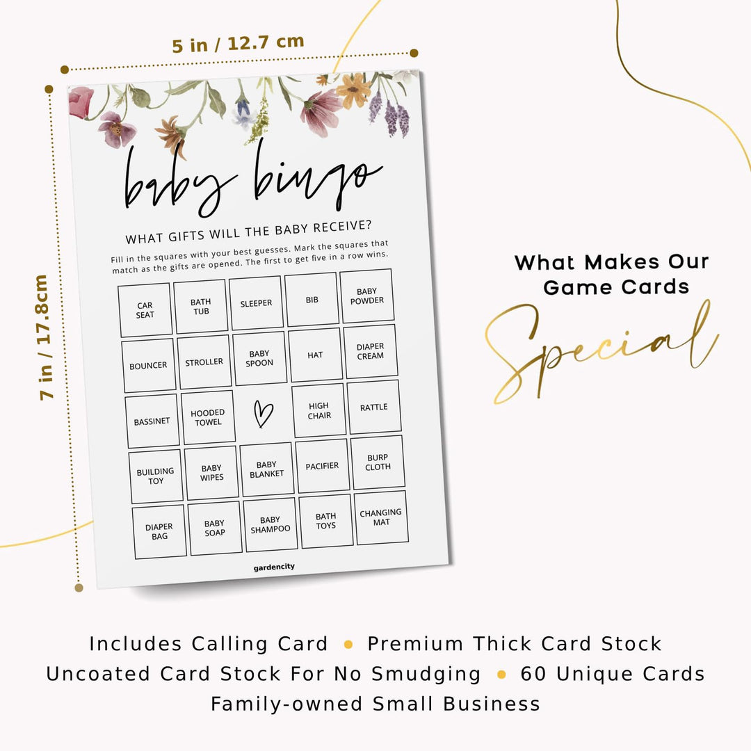GardenCity Baby Bingo: 60 Fun Cards for Showers - DOKUTRONIX