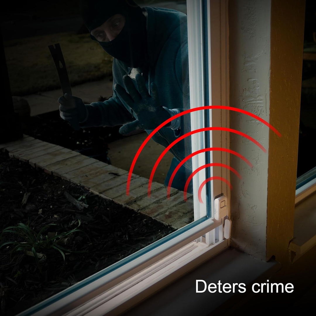 GE Personal Security Window and Door Alarm, 4 Pack, DIY Protection, Burglar Alert, Wireless Chime/Alarm, Easy Installation, Home Security, Ideal for Home, Garage, Apartment and More, White, 45174 - DOKUTRONIX