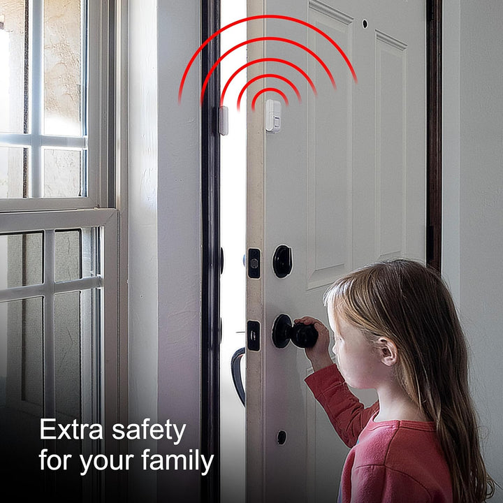 GE Personal Security Window and Door Alarm, 4 Pack, DIY Protection, Burglar Alert, Wireless Chime/Alarm, Easy Installation, Home Security, Ideal for Home, Garage, Apartment and More, White, 45174 - DOKUTRONIX