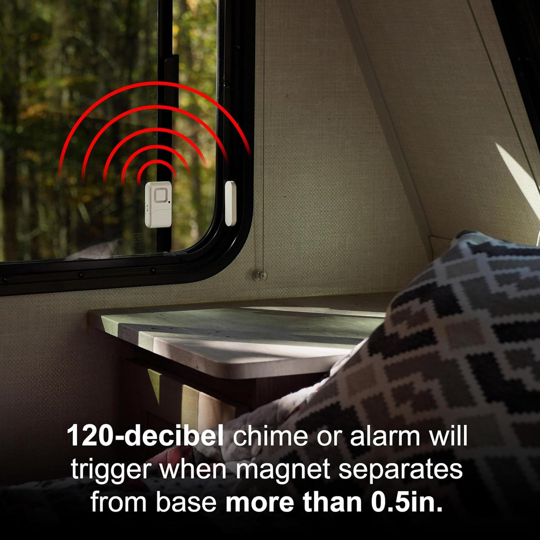 GE Personal Security Window and Door Alarm, 4 Pack, DIY Protection, Burglar Alert, Wireless Chime/Alarm, Easy Installation, Home Security, Ideal for Home, Garage, Apartment and More, White, 45174 - DOKUTRONIX