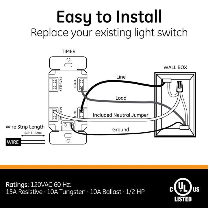 GE SunSmart Digital In-Wall Timer - Daily ON/OFF Times, Programmable Settings, Sunset/Sunrise Presets, Vacation Security - White & Almond Light, Fan, Heater Switch - 32787 - DOKUTRONIX