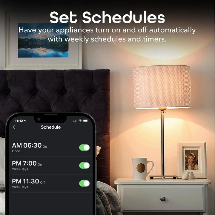 Geeni Smart Surge Protector 6-Outlet Power Strip – Wi-Fi Enabled with Voice Control (Alexa, Google Assistant), Surge Protection, 3ft Extension Cord, Remote Access - DOKUTRONIX