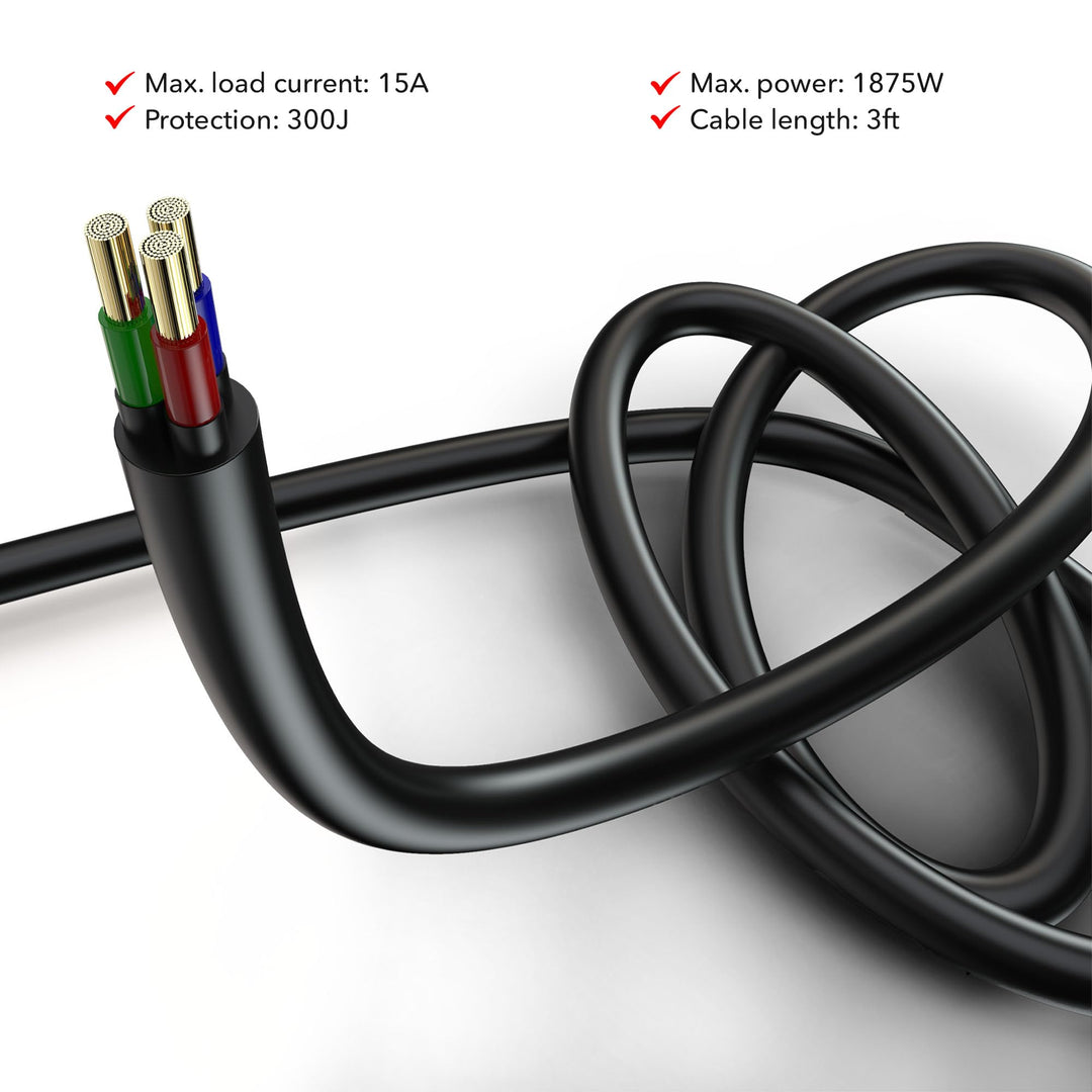 Geeni Smart Surge Protector 6-Outlet Power Strip – Wi-Fi Enabled with Voice Control (Alexa, Google Assistant), Surge Protection, 3ft Extension Cord, Remote Access - DOKUTRONIX