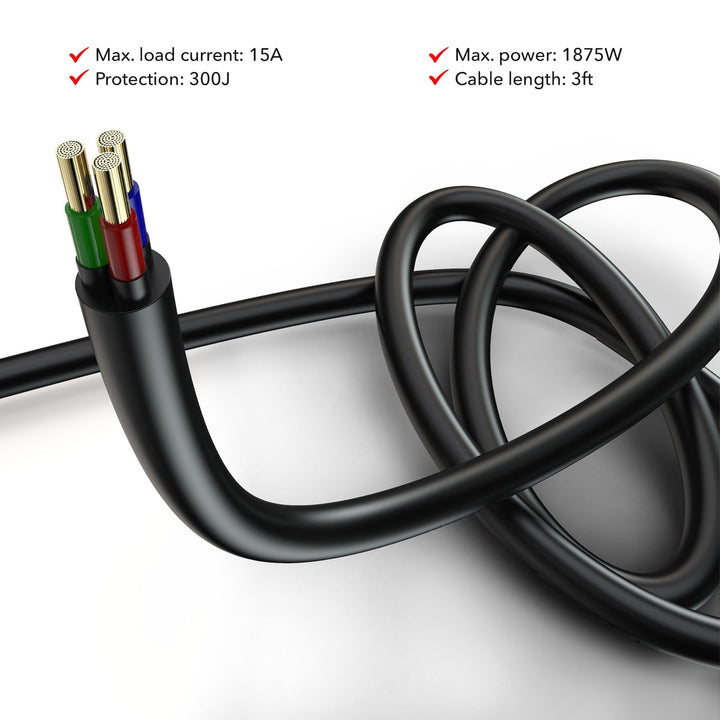 Geeni Smart Surge Protector 6-Outlet Power Strip – Wi-Fi Enabled with Voice Control (Alexa, Google Assistant), Surge Protection, 3ft Extension Cord, Remote Access - DOKUTRONIX