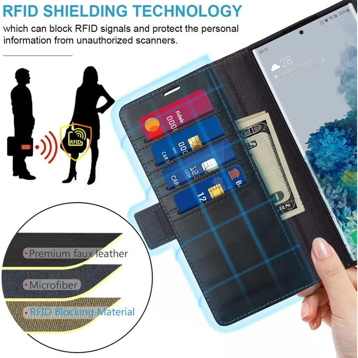 Secure Galaxy S23 Wallet Case - RFID Leather - DOKUTRONIX