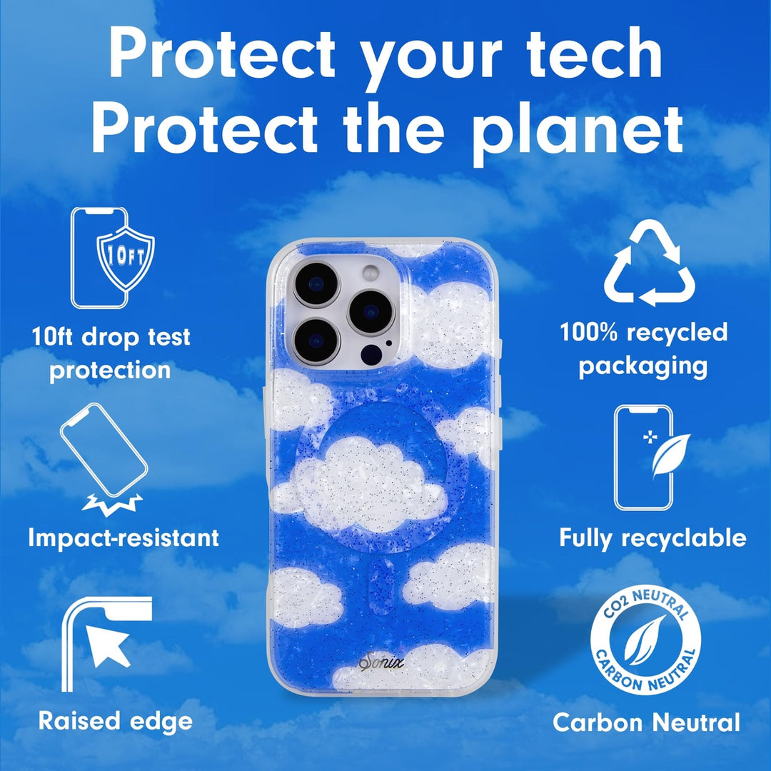 Glitter Clouds Pro Case for iPhone 16 - DOKUTRONIX