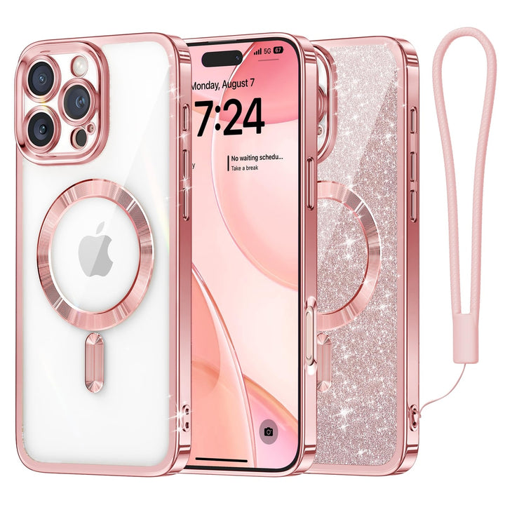 GlitterGuard Rose Gold iPhone 16 Pro Max Case - DOKUTRONIX