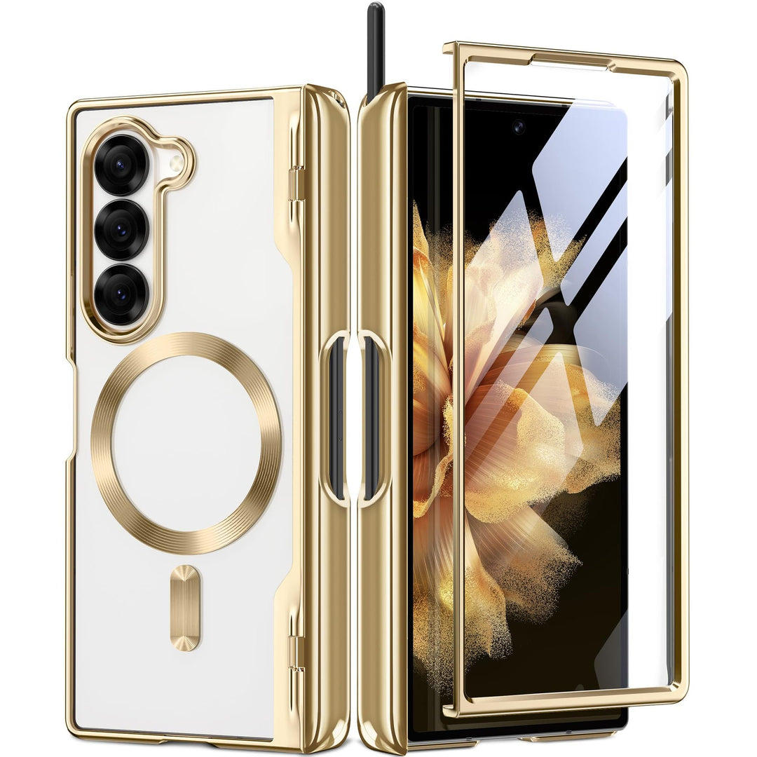 GoldMagnet Case for Z Fold 6 with S Pen & Protector - DOKUTRONIX