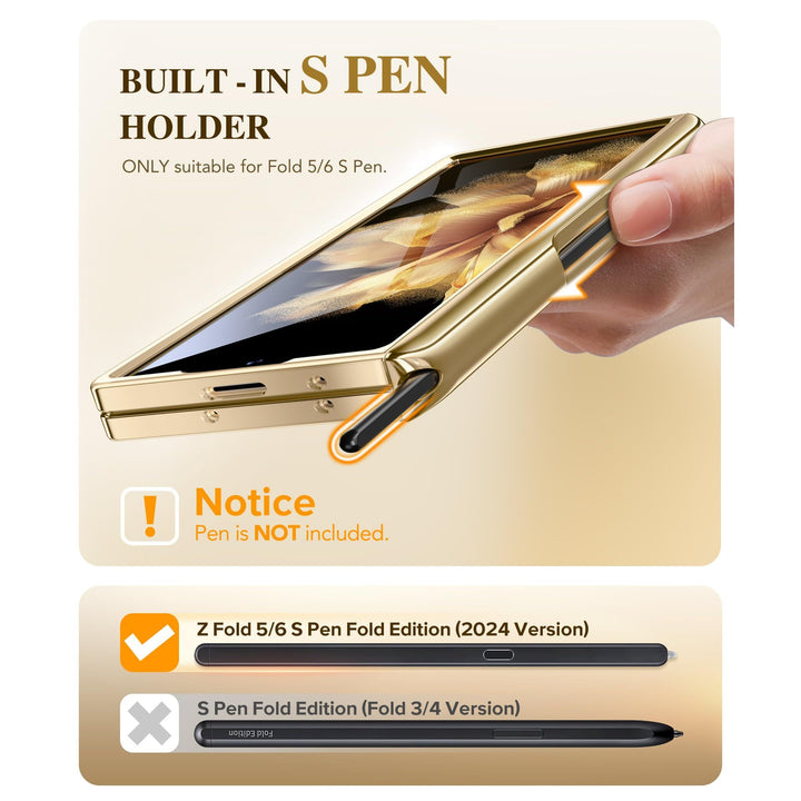 GoldMagnet Case for Z Fold 6 with S Pen & Protector - DOKUTRONIX