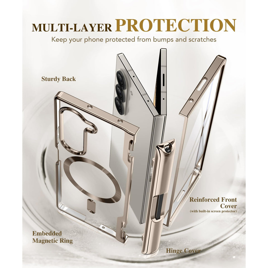 GoldMagnet Case for Z Fold 6 with S Pen & Protector - DOKUTRONIX