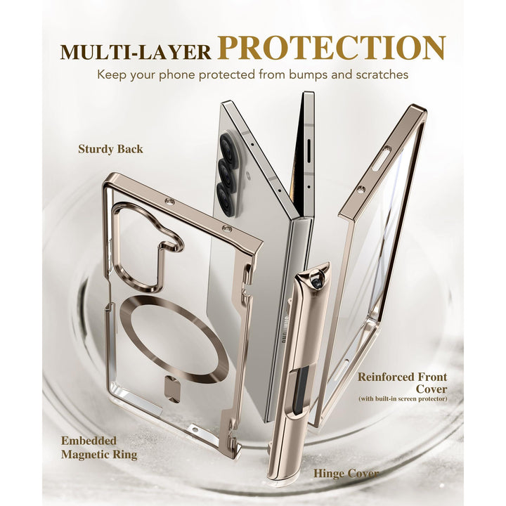 GoldMagnet Case for Z Fold 6 with S Pen & Protector - DOKUTRONIX