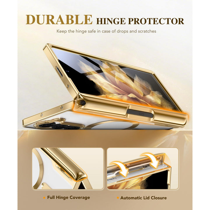GoldMagnet Case for Z Fold 6 with S Pen & Protector - DOKUTRONIX