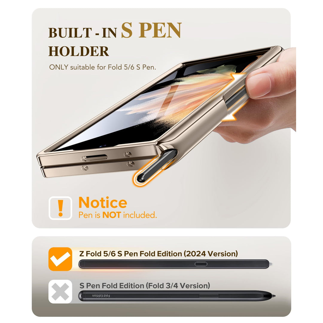 GoldMagnet Case for Z Fold 6 with S Pen & Protector - DOKUTRONIX