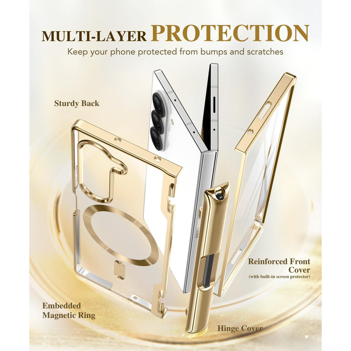 GoldMagnet Case for Z Fold 6 with S Pen & Protector - DOKUTRONIX