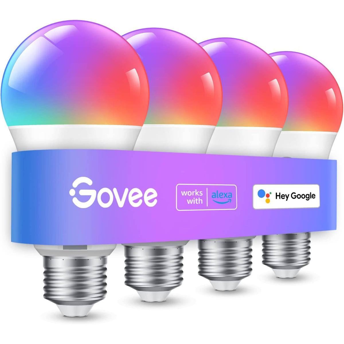 Govee Wi-Fi RGBWW Smart A19 LED Bulb - 4 Pack - Thumbnail 2