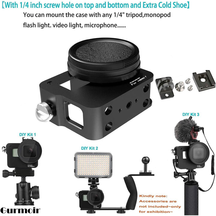 Gurmoir GoPro Alloy Frame Case for Hero 7/6/5/2018 - DOKUTRONIX