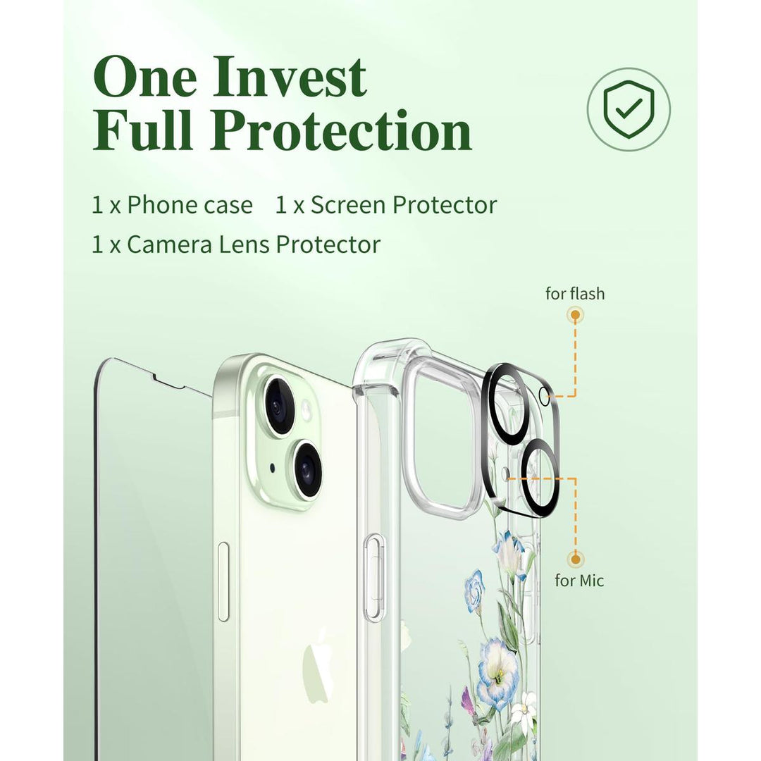Floratopia Slim 3-in-1 iPhone 15 Plus Case - DOKUTRONIX