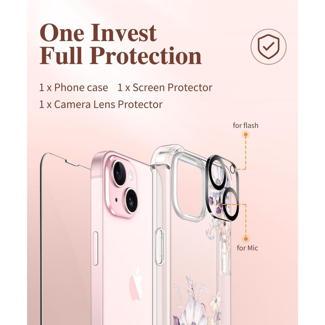 Floratopia Slim 3-in-1 iPhone 15 Plus Case - DOKUTRONIX