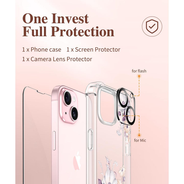Floratopia Slim 3-in-1 iPhone 15 Plus Case - DOKUTRONIX