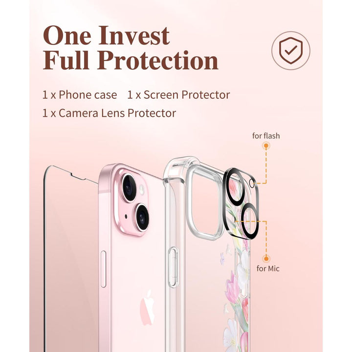 Floratopia Slim 3-in-1 iPhone 15 Plus Case - DOKUTRONIX