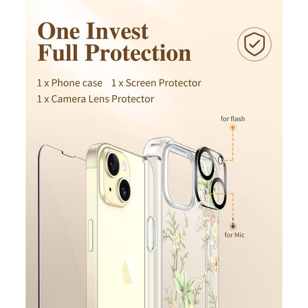 Floratopia Slim 3-in-1 iPhone 15 Plus Case - DOKUTRONIX