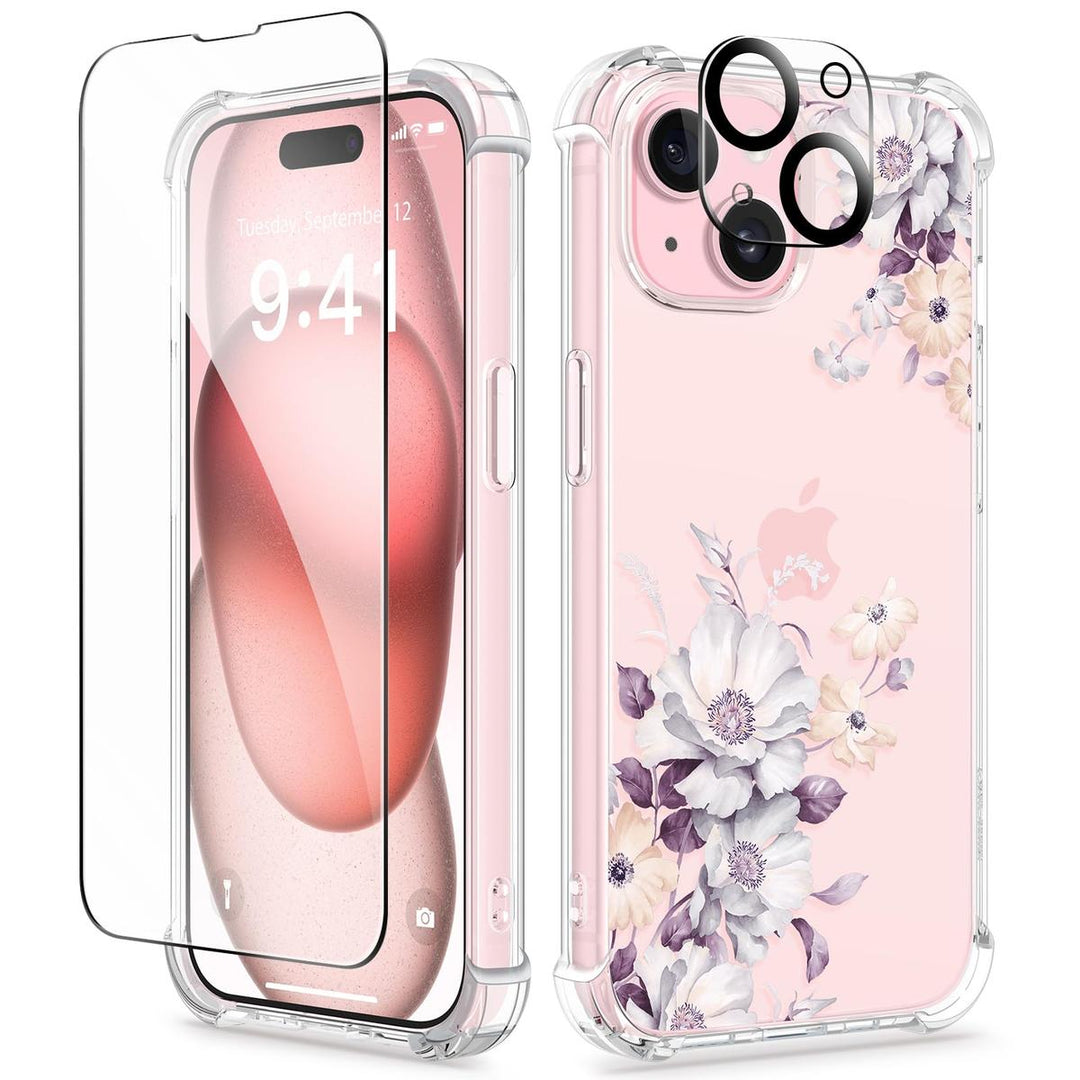 Floratopia Slim 3-in-1 iPhone 15 Plus Case - DOKUTRONIX