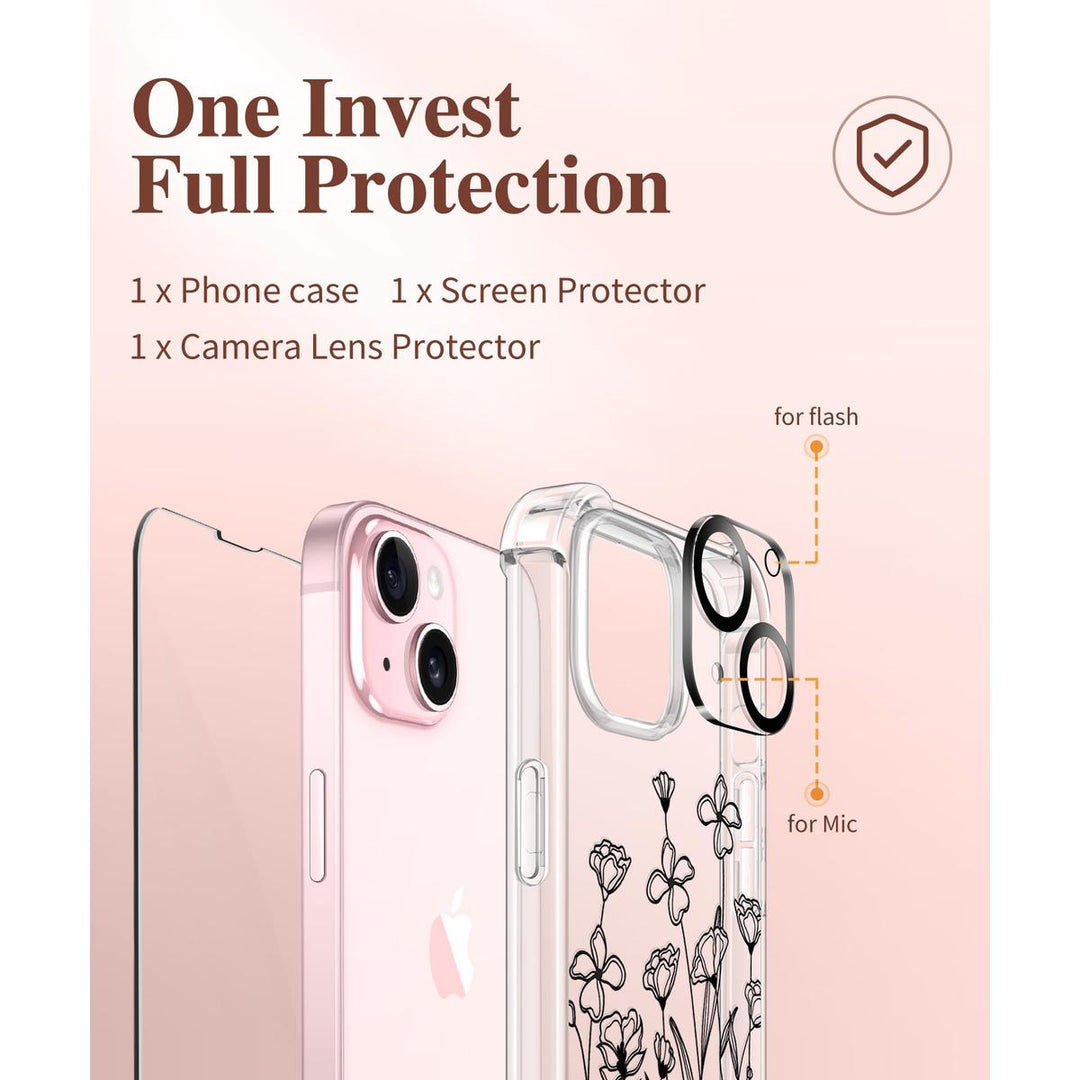 Floratopia Slim 3-in-1 iPhone 15 Plus Case - DOKUTRONIX