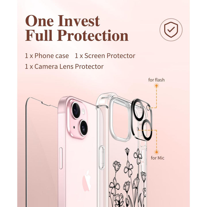 Floratopia Slim 3-in-1 iPhone 15 Plus Case - DOKUTRONIX