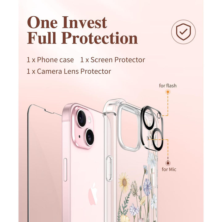 Floratopia Slim 3-in-1 iPhone 15 Plus Case - DOKUTRONIX