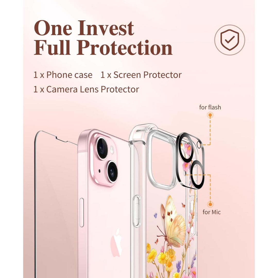 Floratopia Slim 3-in-1 iPhone 15 Plus Case - DOKUTRONIX