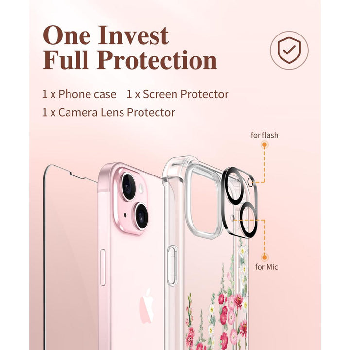 Floratopia Slim 3-in-1 iPhone 15 Plus Case - DOKUTRONIX