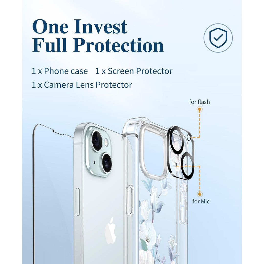 Floratopia Slim 3-in-1 iPhone 15 Plus Case - DOKUTRONIX