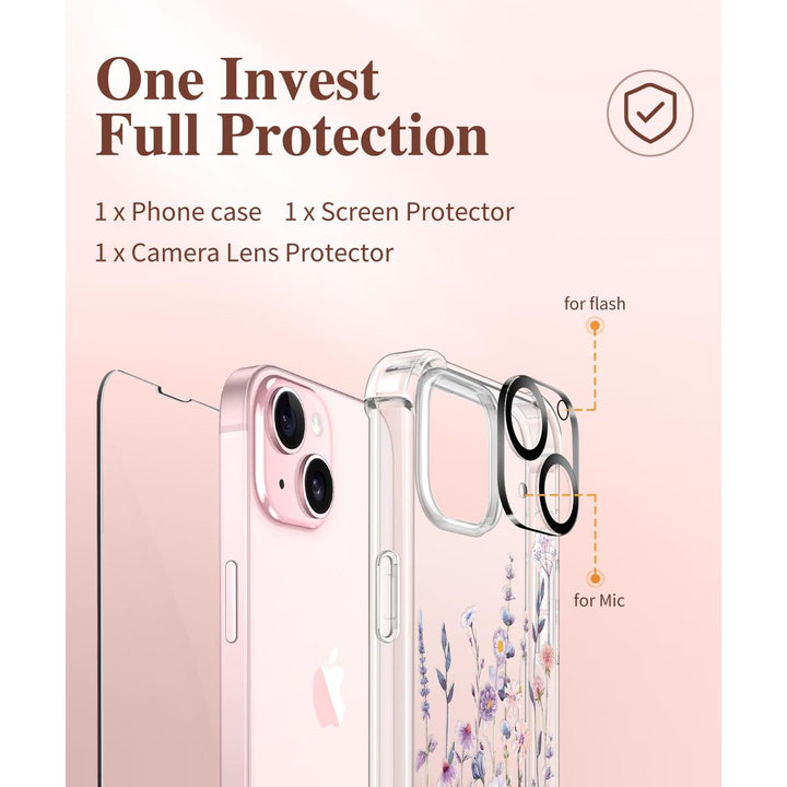 Floratopia Slim 3-in-1 iPhone 15 Plus Case - DOKUTRONIX
