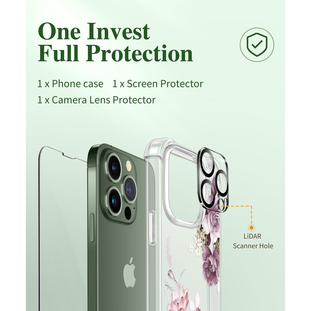 Blossom Guard iPhone 13 Pro Case by GVIEWIN - DOKUTRONIX