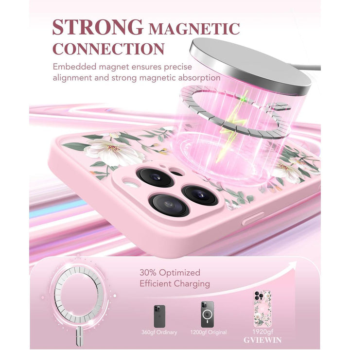 GVIEWIN Floral MagCase for iPhone 15 Pro Max - DOKUTRONIX