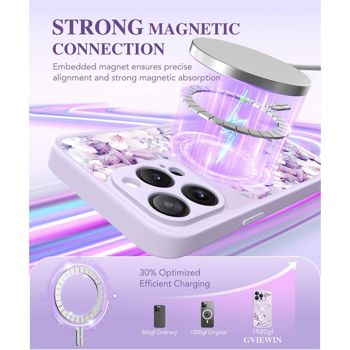 GVIEWIN Floral MagCase for iPhone 15 Pro Max - DOKUTRONIX