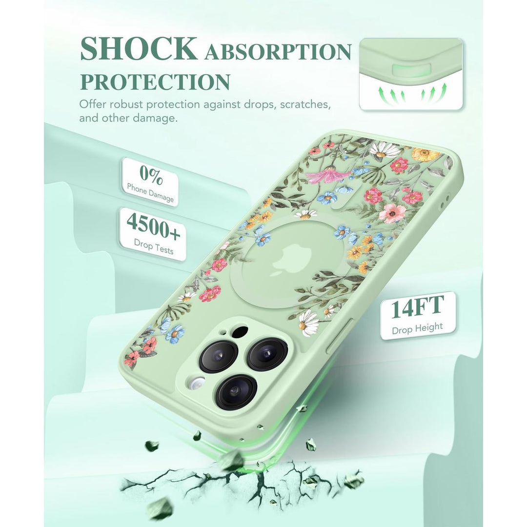 GVIEWIN Floral MagCase for iPhone 15 Pro Max - DOKUTRONIX