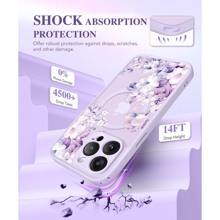 GVIEWIN Floral MagCase for iPhone 15 Pro Max - DOKUTRONIX