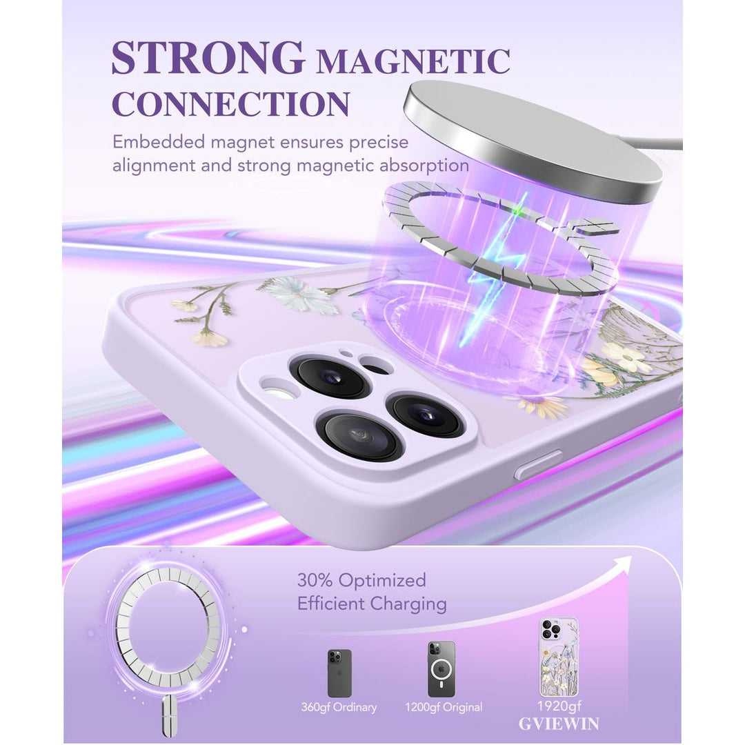 GVIEWIN Floral MagCase for iPhone 15 Pro Max - DOKUTRONIX