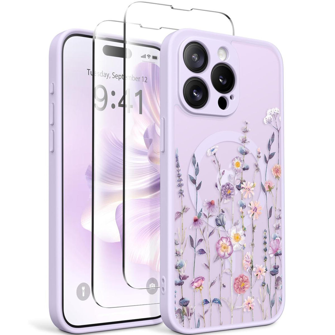 GVIEWIN Floral MagCase for iPhone 15 Pro Max - DOKUTRONIX