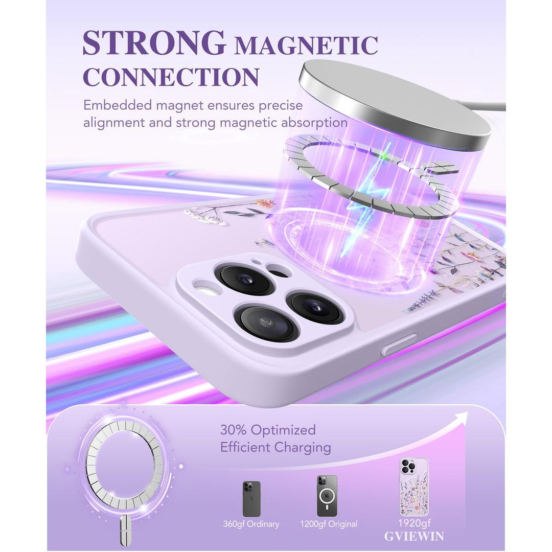 GVIEWIN Floral MagCase for iPhone 15 Pro Max - DOKUTRONIX