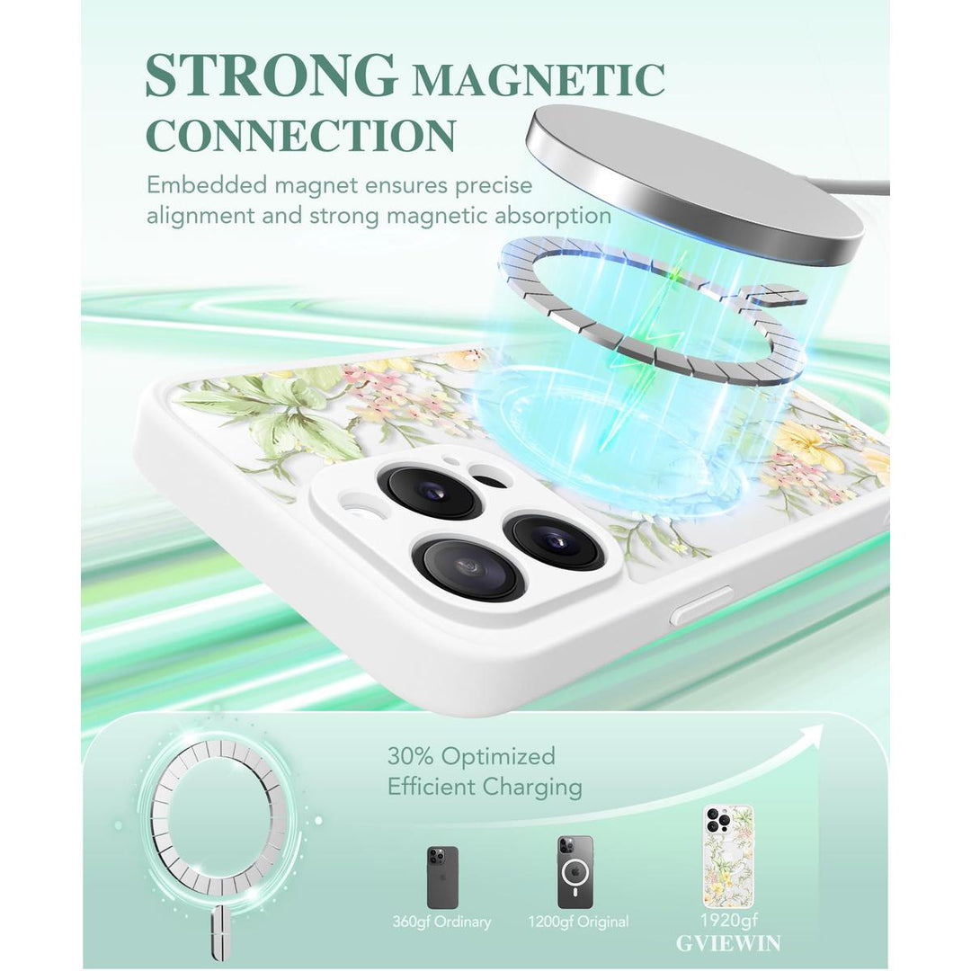 GVIEWIN Floral MagCase for iPhone 15 Pro Max - DOKUTRONIX