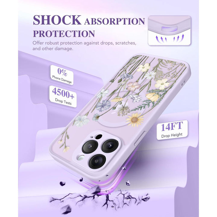 GVIEWIN Floral MagCase for iPhone 15 Pro Max - DOKUTRONIX