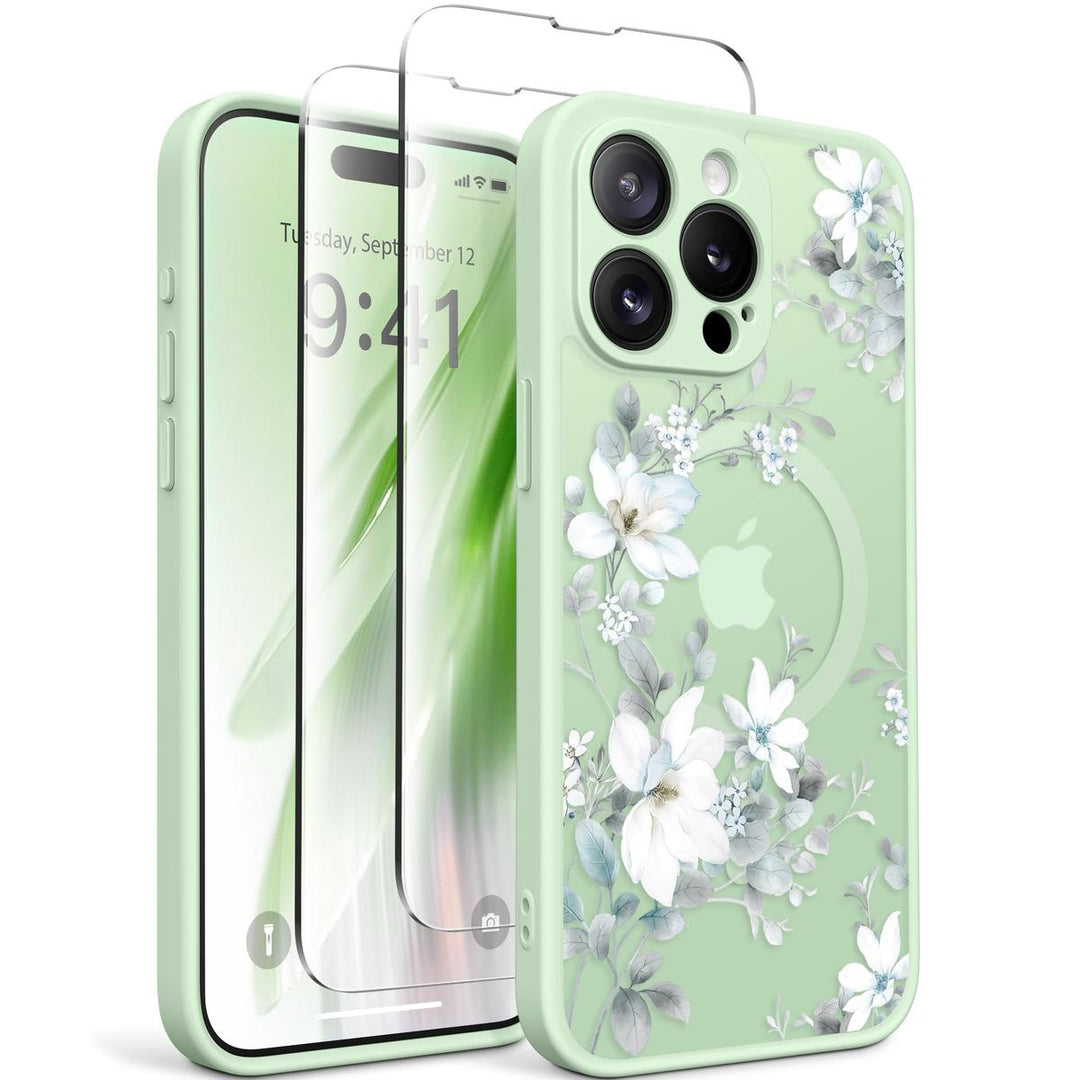 GVIEWIN Floral MagCase for iPhone 15 Pro Max - DOKUTRONIX